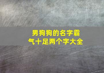 男狗狗的名字霸气十足两个字大全