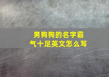 男狗狗的名字霸气十足英文怎么写