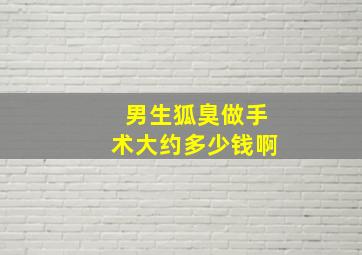 男生狐臭做手术大约多少钱啊