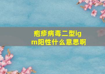 疱疹病毒二型igm阳性什么意思啊