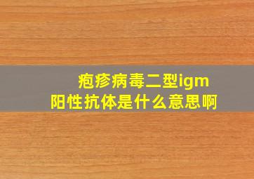 疱疹病毒二型igm阳性抗体是什么意思啊