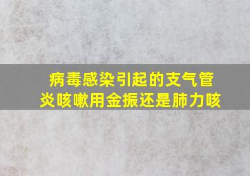 病毒感染引起的支气管炎咳嗽用金振还是肺力咳