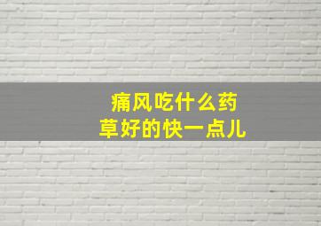 痛风吃什么药草好的快一点儿