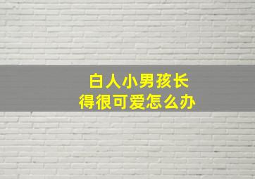 白人小男孩长得很可爱怎么办