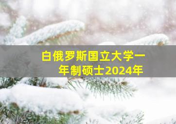 白俄罗斯国立大学一年制硕士2024年