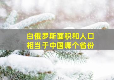 白俄罗斯面积和人口相当于中国哪个省份