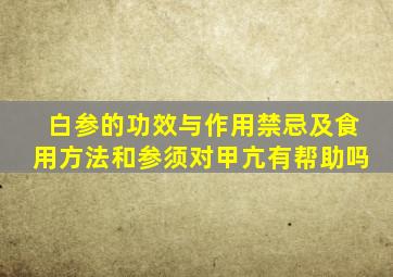 白参的功效与作用禁忌及食用方法和参须对甲亢有帮助吗