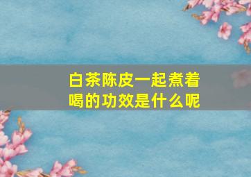 白茶陈皮一起煮着喝的功效是什么呢