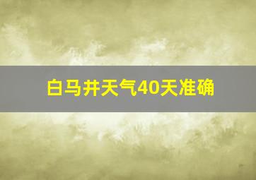 白马井天气40天准确