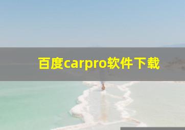 百度carpro软件下载