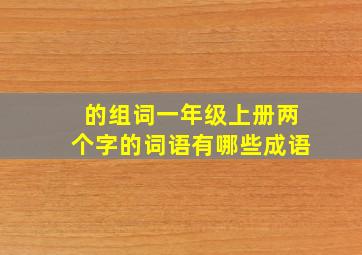 的组词一年级上册两个字的词语有哪些成语