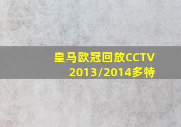 皇马欧冠回放CCTV2013/2014多特