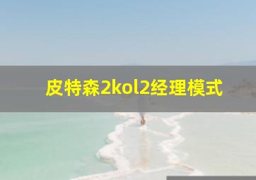 皮特森2kol2经理模式