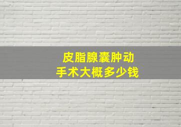 皮脂腺囊肿动手术大概多少钱