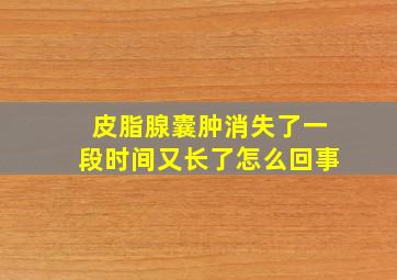 皮脂腺囊肿消失了一段时间又长了怎么回事