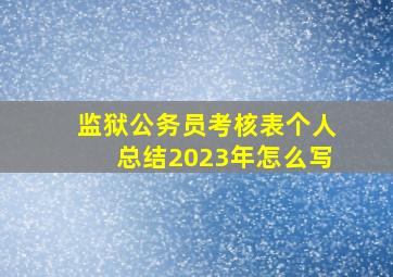 监狱公务员考核表个人总结2023年怎么写