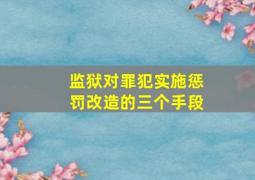 监狱对罪犯实施惩罚改造的三个手段