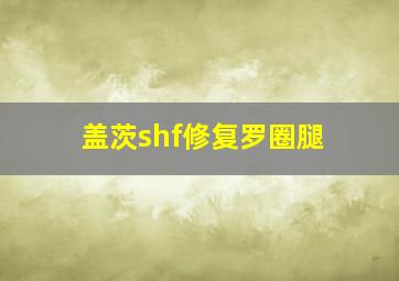 盖茨shf修复罗圈腿