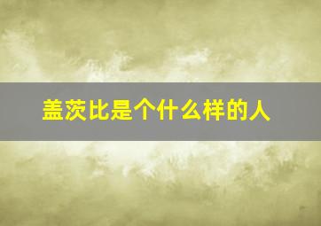 盖茨比是个什么样的人