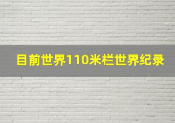 目前世界110米栏世界纪录