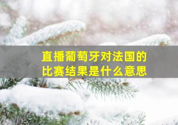 直播葡萄牙对法国的比赛结果是什么意思