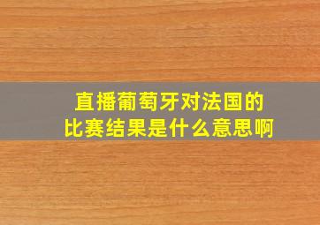 直播葡萄牙对法国的比赛结果是什么意思啊