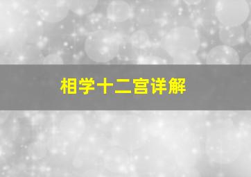 相学十二宫详解