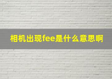 相机出现fee是什么意思啊