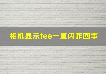 相机显示fee一直闪咋回事