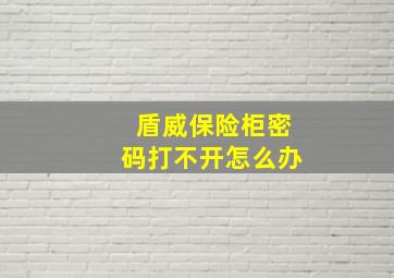 盾威保险柜密码打不开怎么办