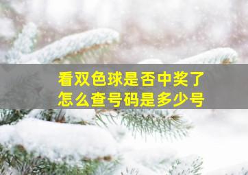 看双色球是否中奖了怎么查号码是多少号