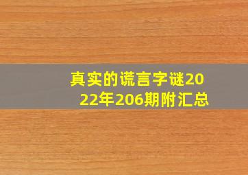 真实的谎言字谜2022年206期附汇总