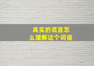 真实的谎言怎么理解这个词语