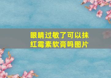 眼睛过敏了可以抹红霉素软膏吗图片