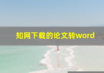 知网下载的论文转word