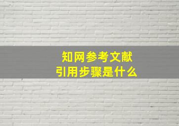 知网参考文献引用步骤是什么