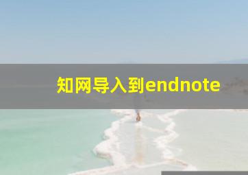 知网导入到endnote