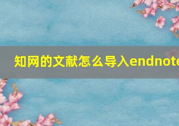 知网的文献怎么导入endnote