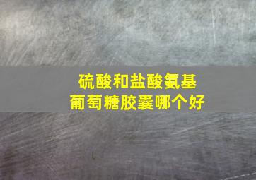 硫酸和盐酸氨基葡萄糖胶囊哪个好