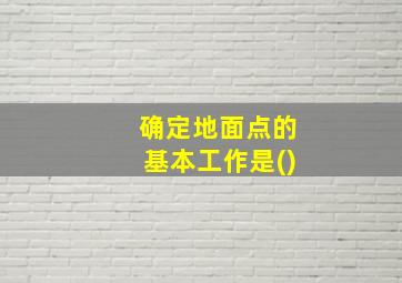 确定地面点的基本工作是()