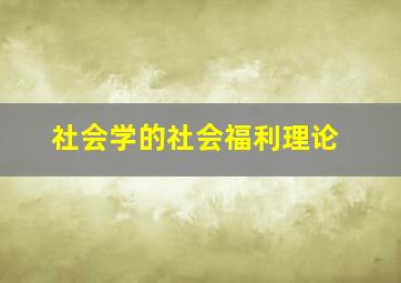 社会学的社会福利理论