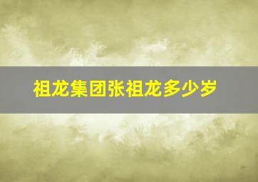 祖龙集团张祖龙多少岁