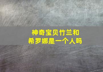 神奇宝贝竹兰和希罗娜是一个人吗