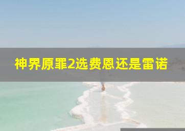 神界原罪2选费恩还是雷诺