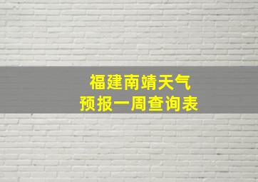 福建南靖天气预报一周查询表