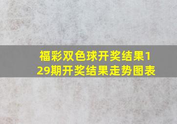 福彩双色球开奖结果129期开奖结果走势图表