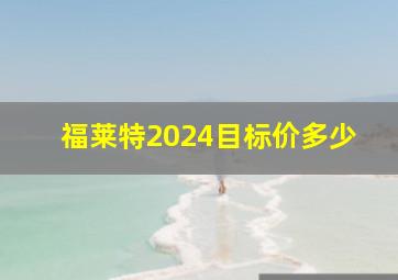 福莱特2024目标价多少