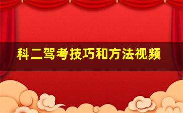 科二驾考技巧和方法视频