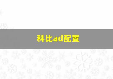 科比ad配置