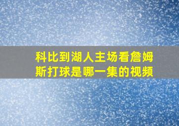 科比到湖人主场看詹姆斯打球是哪一集的视频